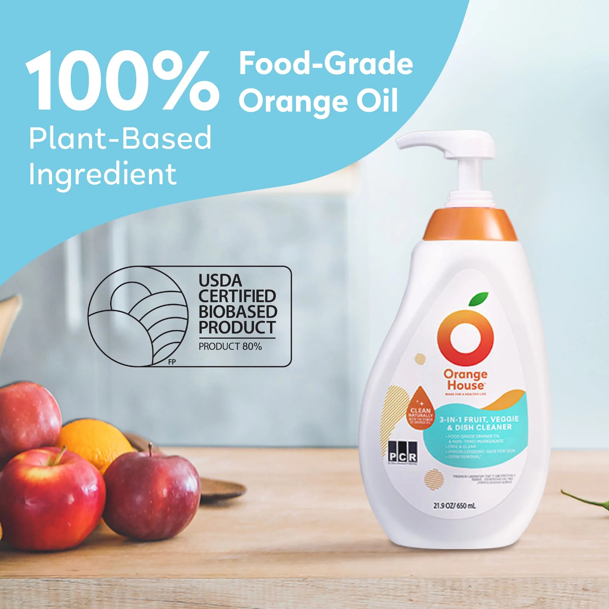 Orange House 3-in-1 Fruit, Veggie and Dish cleaner
