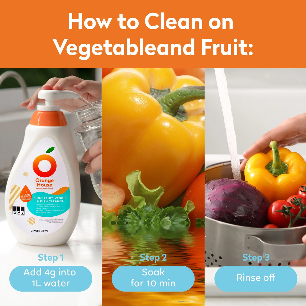 Orange House 3-in-1 Fruit, Veggie and Dish cleaner